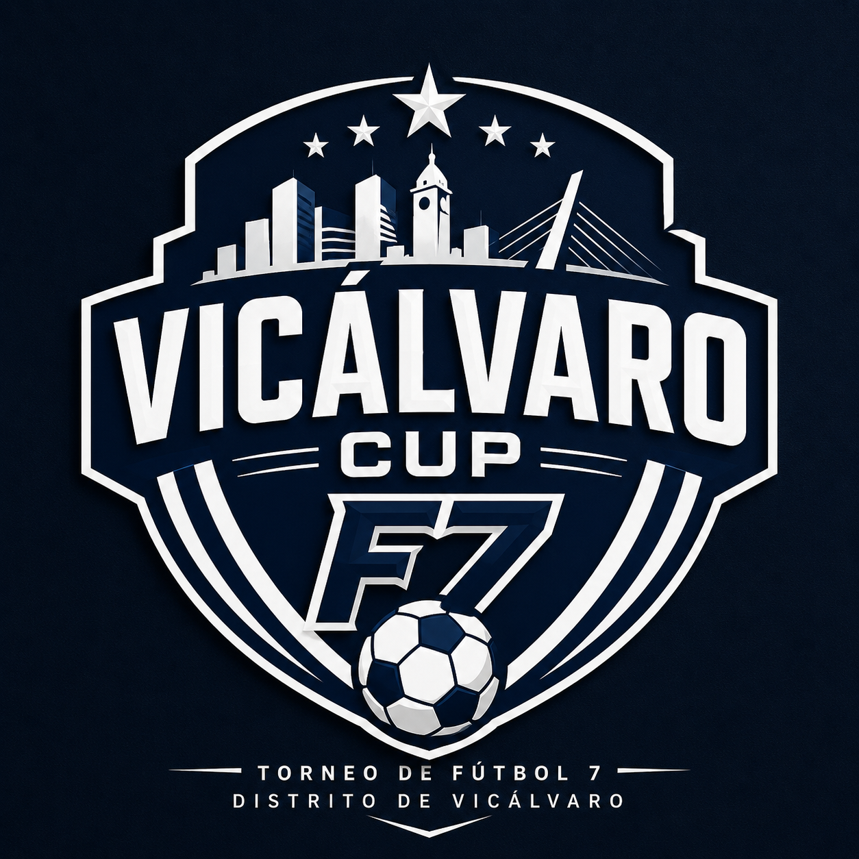 Escudo oficial del I Vicálvaro Cup F7 — Torneo de Fútbol 7 del Distrito de Vicálvaro